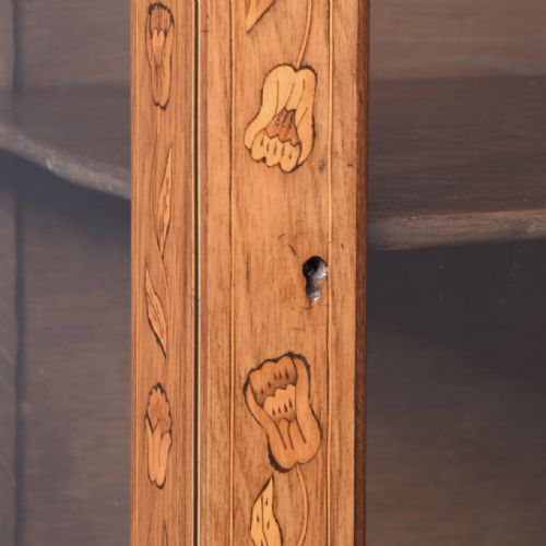 DUTCH MARQUETRY INLAID WALNUT BOOKCASE OR DISPLAY CABINET ON CHEST - ADDITIONAL PHOTO 3