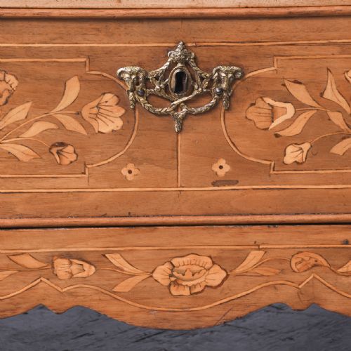 DUTCH MARQUETRY INLAID WALNUT BOOKCASE OR DISPLAY CABINET ON CHEST - ADDITIONAL PHOTO 9