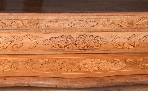 DUTCH MARQUETRY INLAID WALNUT BOOKCASE OR DISPLAY CABINET ON CHEST - ADDITIONAL PHOTO 10