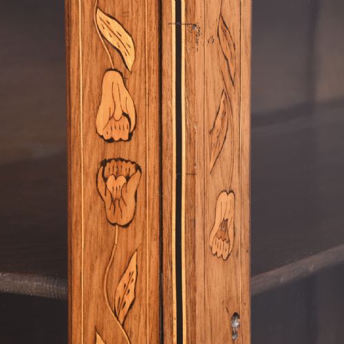 DUTCH MARQUETRY INLAID WALNUT BOOKCASE OR DISPLAY CABINET ON CHEST - ADDITIONAL PHOTO 13
