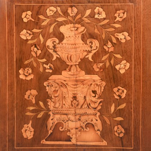 DUTCH MARQUETRY INLAID WALNUT BOOKCASE OR DISPLAY CABINET ON CHEST - ADDITIONAL PHOTO 15