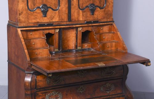 DUTCH BURR WALNUT BUREAU BOOKCASE - ADDITIONAL PHOTO 9
