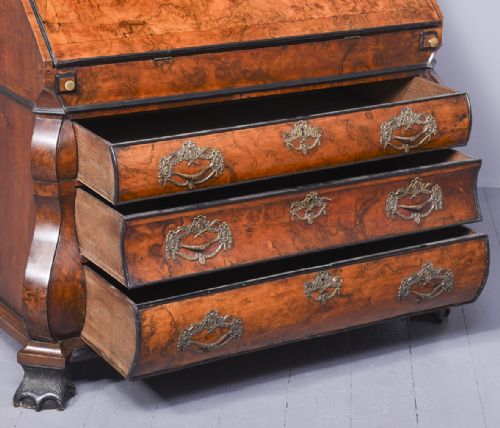 DUTCH BURR WALNUT BUREAU BOOKCASE - ADDITIONAL PHOTO 12