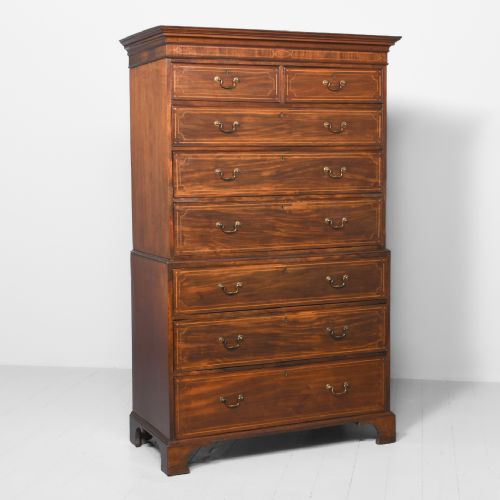quality george iii inlaid mahogany cheston chest in perfect original condition - CATEGORY: ANTIQUE CHEST OF DRAWERS - DATED 18TH CENTURY