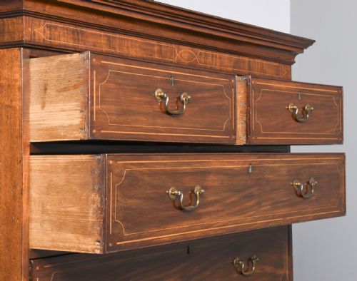QUALITY GEORGE III INLAID MAHOGANY CHESTON CHEST IN PERFECT ORIGINAL CONDITION - ADDITIONAL PHOTO 6