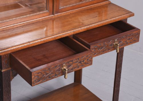 RARE PAIR OF NEOCLASSICALSTYLE MAHOGANY CABINETS ON STANDS BY C HINDLEY SONS LONDON - ADDITIONAL PHOTO 5