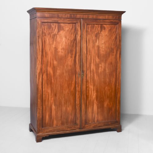 George III Mahogany Two Door Wardrobe