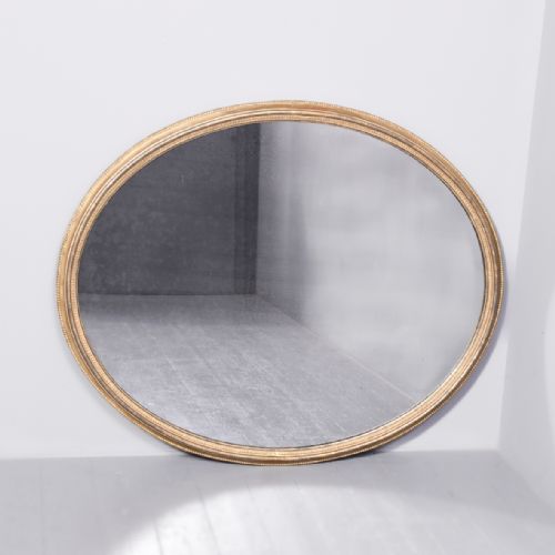 Large Victorian Oval Gilt Wall or Overmantel Mirror