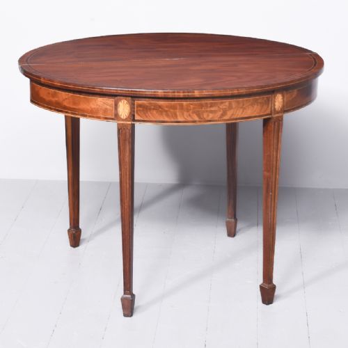 QUALITY INLAID MAHOGANY GEORGE III FOLD OVER TABLE - ADDITIONAL PHOTO 5