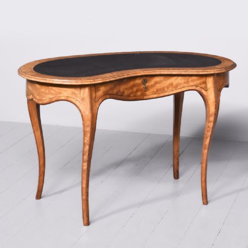 Victorian Inlaid Satinwood Writing Table