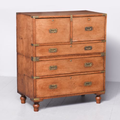 Victorian Two-part Secretaire Military Chest