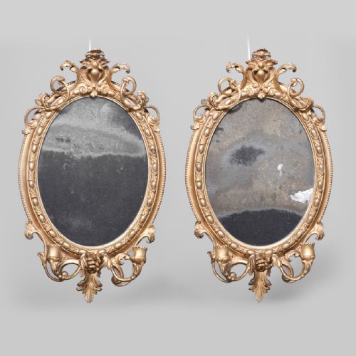 Pair of George III Giltwood Girandole Mirrors