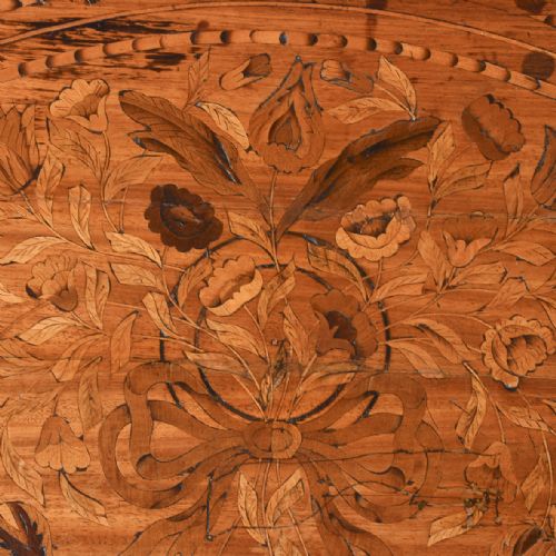 NEATSIZED EARLY 19TH CENTURY DUTCH MARQUETRY MAHOGANY CHEST OF DRAWERS - ADDITIONAL PHOTO 4