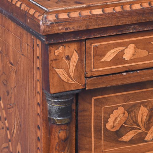 NEATSIZED EARLY 19TH CENTURY DUTCH MARQUETRY MAHOGANY CHEST OF DRAWERS - ADDITIONAL PHOTO 6