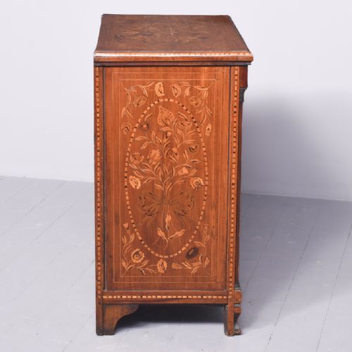 NEATSIZED EARLY 19TH CENTURY DUTCH MARQUETRY MAHOGANY CHEST OF DRAWERS - ADDITIONAL PHOTO 9