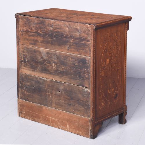 NEATSIZED EARLY 19TH CENTURY DUTCH MARQUETRY MAHOGANY CHEST OF DRAWERS - ADDITIONAL PHOTO 11