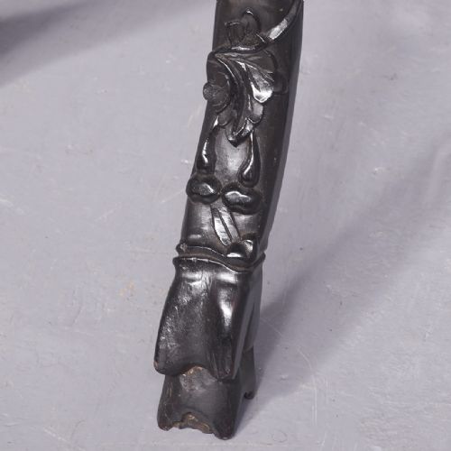 CARVED HARDWOOD AND MARBLE INSET CHINESE PLANT STAND QING DYNASTY - ADDITIONAL PHOTO 3