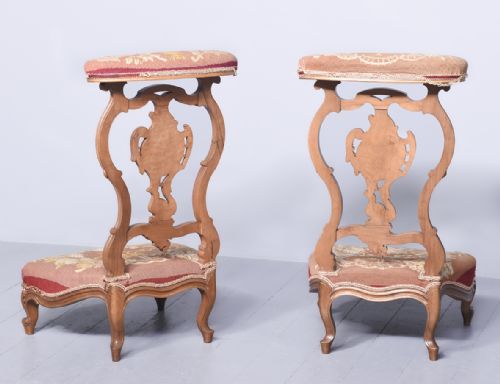 PAIR OF FRENCH WALNUT PRIEDIEU CHAIRS - ADDITIONAL PHOTO 10