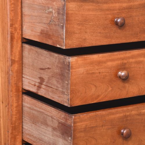 RARE OUTSIZED VICTORIAN FIGURED MAHOGANY WELLINGTON CHEST - ADDITIONAL PHOTO 6