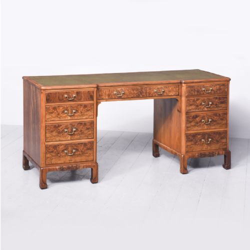 Walnut & Burr Walnut Writing Desk in the Manner of Whytock & Reid of Edinburgh