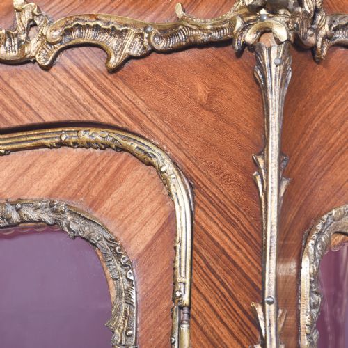 EXHIBITION QUALITY LARGE ORMOLU MOUNTED LOUIS XVI STYLE KINGWOOD AND VERNIS MARTIN VITRINE - ADDITIONAL PHOTO 20