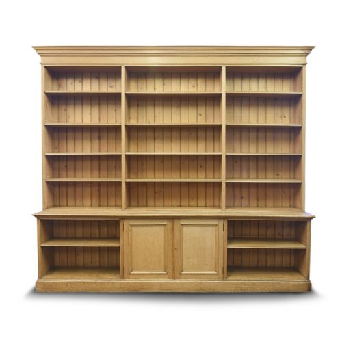 Large Victorian Oak Open Bookcase