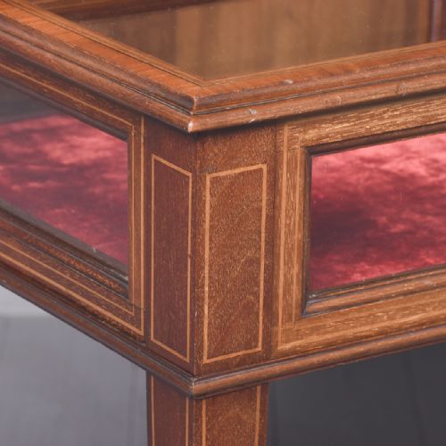 QUALITY INLAID MAHOGANY SHERATON STYLE BIJOUTERIE CABINET - ADDITIONAL PHOTO 4