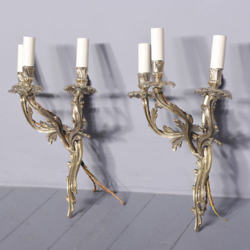 PAIR OF 3 ARM WALL SCONCES - ADDITIONAL PHOTO 4