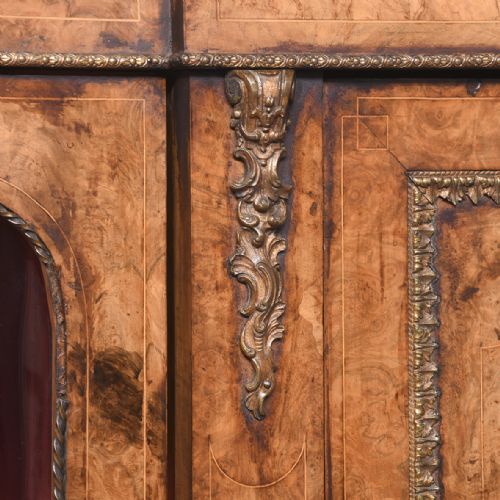 VICTORIAN BURRWALNUT ORMOLU AND INALID CREDENZA - ADDITIONAL PHOTO 3