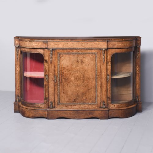 VICTORIAN BURRWALNUT ORMOLU AND INALID CREDENZA - ADDITIONAL PHOTO 9