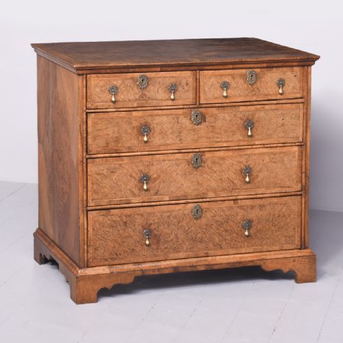 George I Burr-walnut and Inlaid Chest of Drawers
