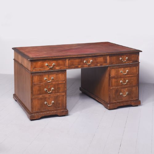 Georgian Style Mahogany Partners Desk