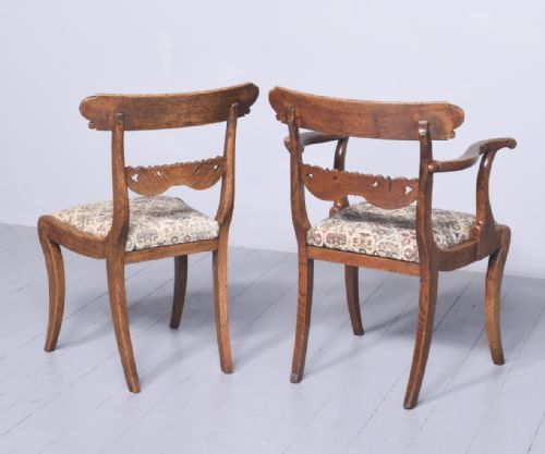 SET OF 7 REGENCY POLLARD OAK AND ELM DINING CHAIRS INCLUDING TWO CARVERS - ADDITIONAL PHOTO 8
