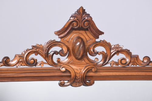 MARQUETRY INLAID MARBLETOP MIRRORBACK VICTORIAN FIGURED WALNUT SIDEBOARDCREDENZA - ADDITIONAL PHOTO 1
