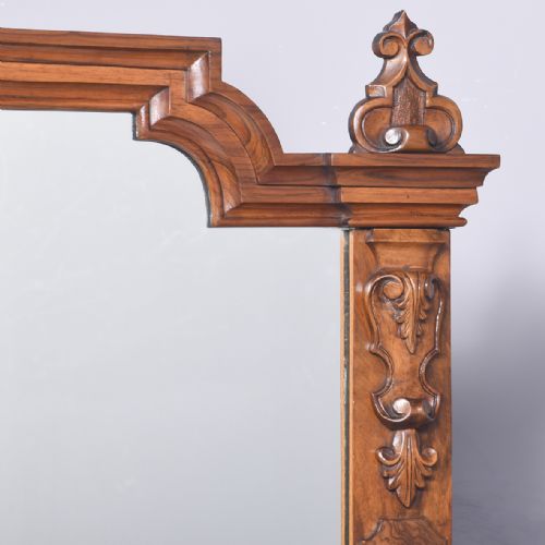 MARQUETRY INLAID MARBLETOP MIRRORBACK VICTORIAN FIGURED WALNUT SIDEBOARDCREDENZA - ADDITIONAL PHOTO 2