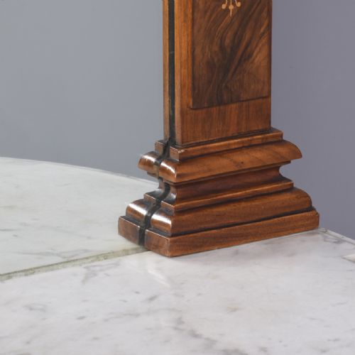 MARQUETRY INLAID MARBLETOP MIRRORBACK VICTORIAN FIGURED WALNUT SIDEBOARDCREDENZA - ADDITIONAL PHOTO 9