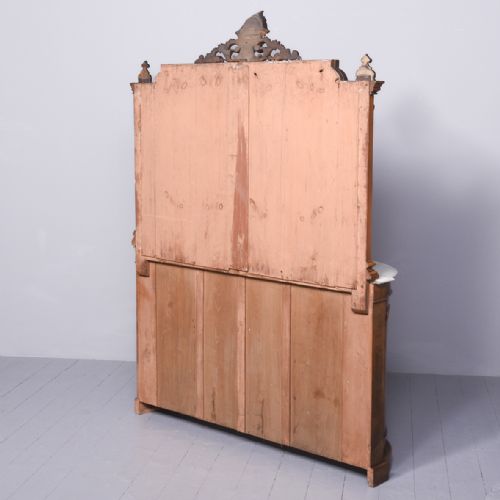 MARQUETRY INLAID MARBLETOP MIRRORBACK VICTORIAN FIGURED WALNUT SIDEBOARDCREDENZA - ADDITIONAL PHOTO 12