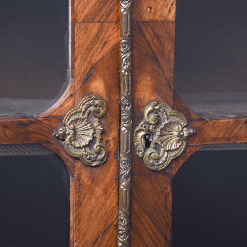 MID19TH CENTURY FRENCH FIGURED WALNUT MARBLE TOPPED BOOKCASECABINET - ADDITIONAL PHOTO 4