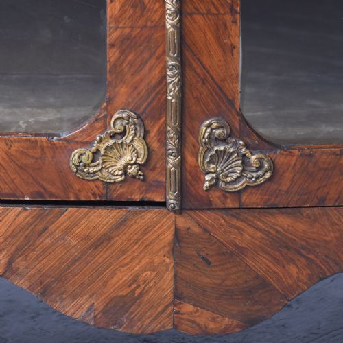 MID19TH CENTURY FRENCH FIGURED WALNUT MARBLE TOPPED BOOKCASECABINET - ADDITIONAL PHOTO 5