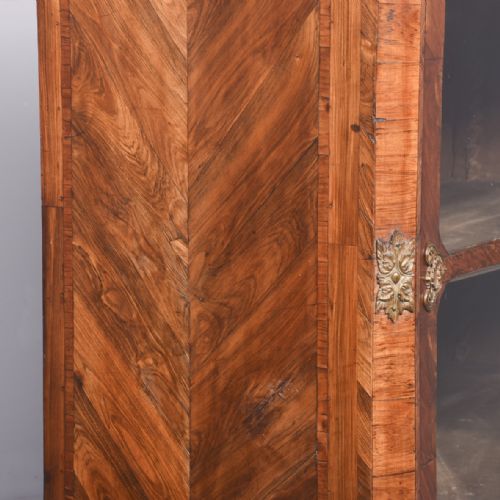 MID19TH CENTURY FRENCH FIGURED WALNUT MARBLE TOPPED BOOKCASECABINET - ADDITIONAL PHOTO 7