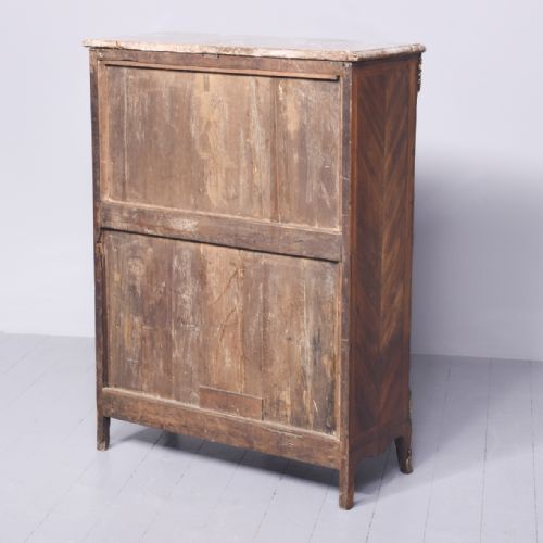 MID19TH CENTURY FRENCH FIGURED WALNUT MARBLE TOPPED BOOKCASECABINET - ADDITIONAL PHOTO 10