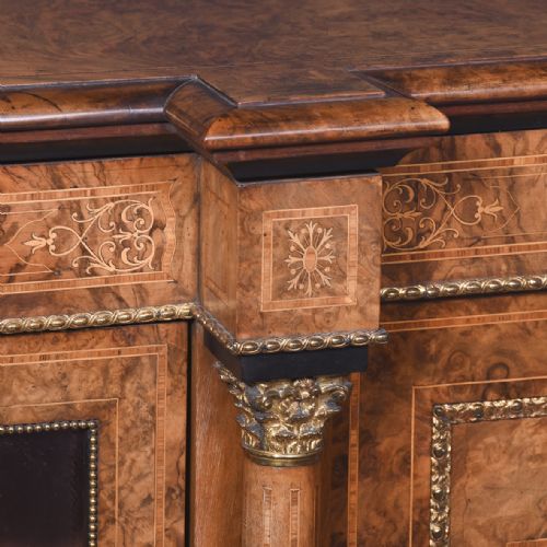 A VICTORIAN ORMOLU MOUNTED BURR WALNUT SATINWOOD AND KINGWOOD CREDENZA - ADDITIONAL PHOTO 1