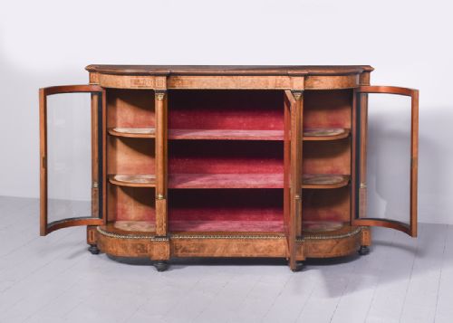 A VICTORIAN ORMOLU MOUNTED BURR WALNUT SATINWOOD AND KINGWOOD CREDENZA - ADDITIONAL PHOTO 7