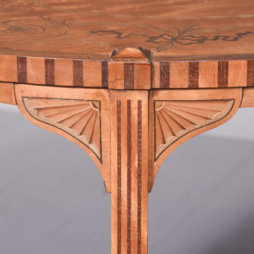 PAIR OF SUPERB QUALITY 19TH CENTURY MARQUETRYINLAID SATINWOOD COFFEE TABLES BY EDWARDS AND ROBERTS OF LONDON - ADDITIONAL PHOTO 1
