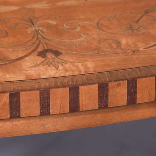 PAIR OF SUPERB QUALITY 19TH CENTURY MARQUETRYINLAID SATINWOOD COFFEE TABLES BY EDWARDS AND ROBERTS OF LONDON - ADDITIONAL PHOTO 4