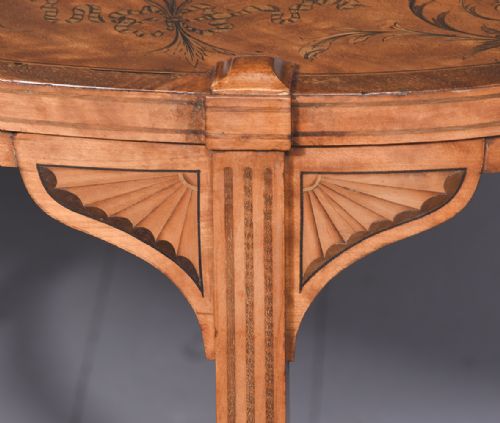 PAIR OF SUPERB QUALITY 19TH CENTURY MARQUETRYINLAID SATINWOOD COFFEE TABLES BY EDWARDS AND ROBERTS OF LONDON - ADDITIONAL PHOTO 6