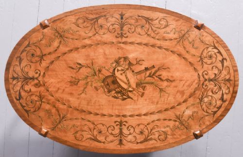PAIR OF SUPERB QUALITY 19TH CENTURY MARQUETRYINLAID SATINWOOD COFFEE TABLES BY EDWARDS AND ROBERTS OF LONDON - ADDITIONAL PHOTO 11