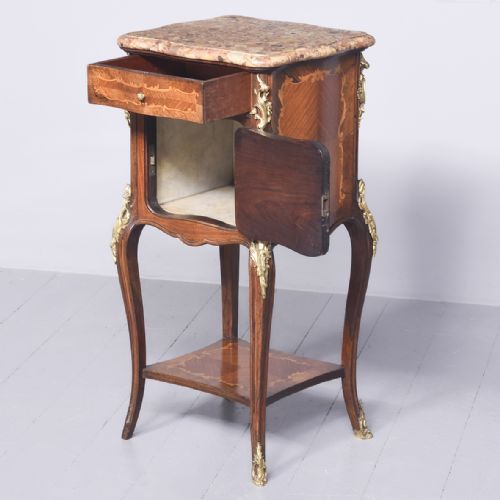 INLAID KINGWOOD AND ORMOLU MOUNTED FRENCH LAMPSTAND OR SIDE CABINET - ADDITIONAL PHOTO 7