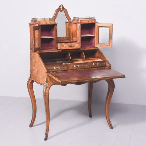 EXHIBITION QUALITY BURRWALNUT BONHEUR DE JOUR - ADDITIONAL PHOTO 12
