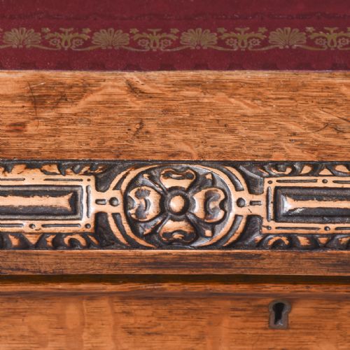 CARVED OAK DESK BY DRUCE CO LONDON - ADDITIONAL PHOTO 2